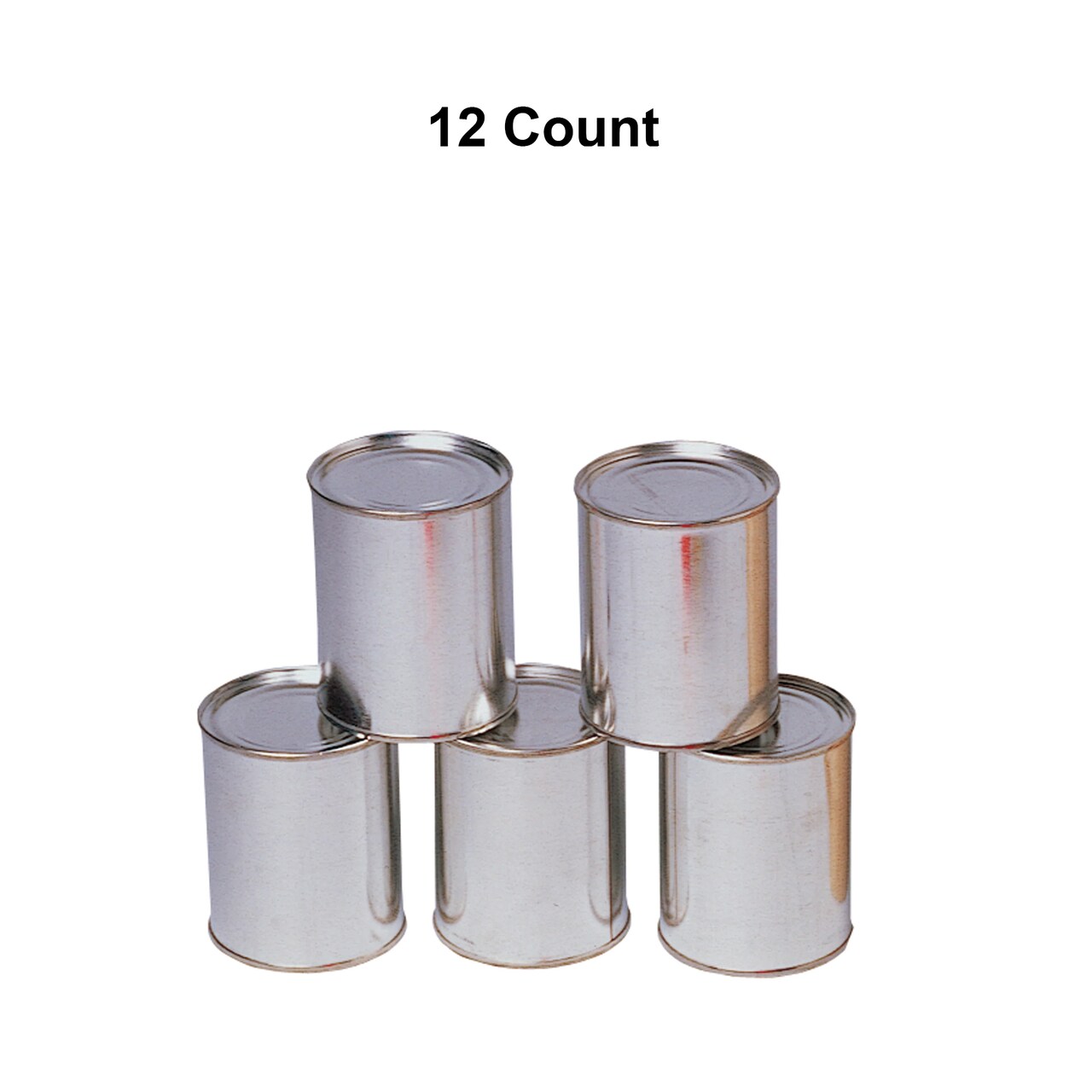 12 Count Metal Tin Plated Steel Cans For Can Knocker Game 3.5 Inch